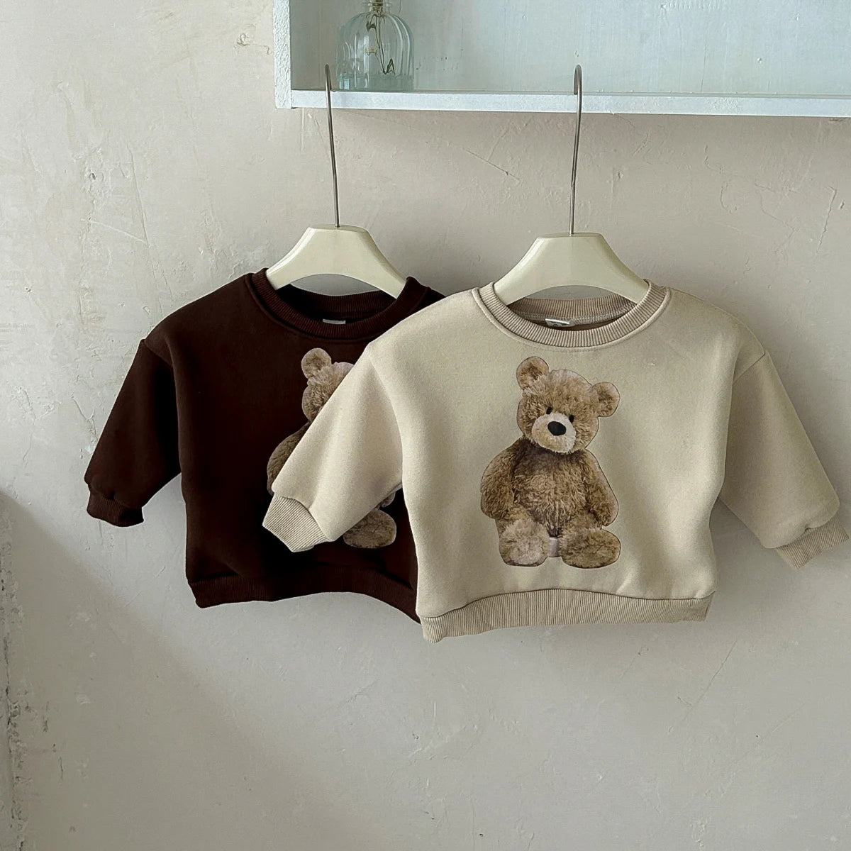 Pull bébé automne/hiver – Pull doux à imprimé ours mignon pour garçons et filles