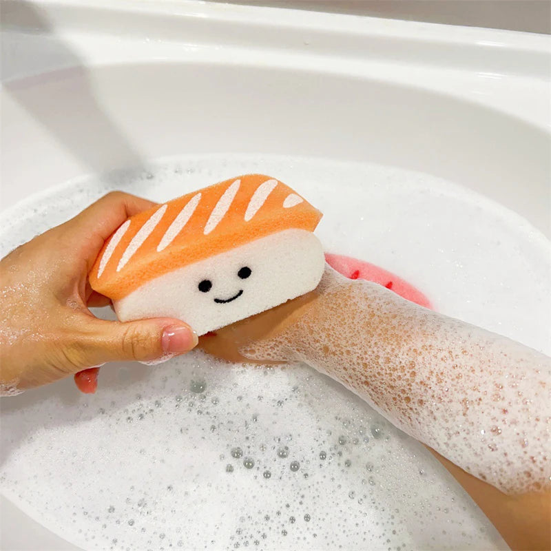 Toddler Bath Fun – 1/2PCS Cute Sushi Shower Sponge