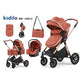 Poussette légère Kidilo H2D C 3 en 1, poussette bébé à quatre roues de bonne qualité