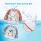 Waterproof Long-Sleeve Cartoon Baby Feeding Smock