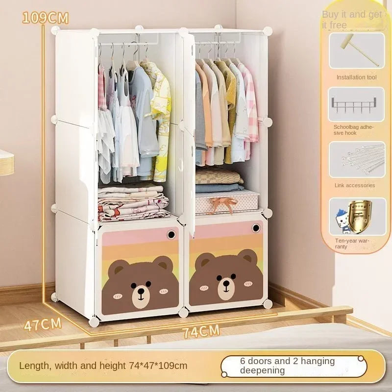 Armoire pliable pour enfants – Rangement en cubes entièrement fermé