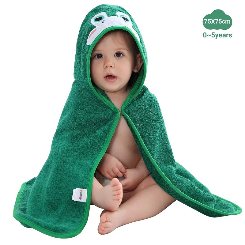 Serviette de bain à capuche Lion mignon – Peignoir de bain doux en bambou pour enfants