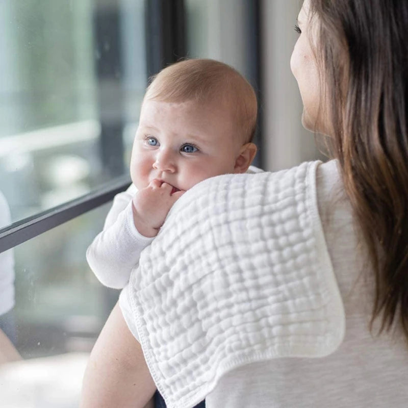 Ensemble de 6 serviettes pour bébé – Lingettes en mousseline de coton 6 épaisseurs pour le visage et le dos