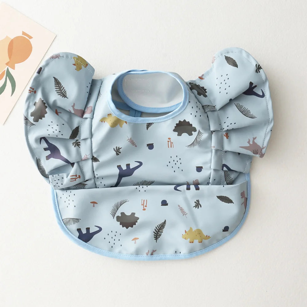 Nordic Style Baby Bib – Waterproof Short Sleeve with Pocket