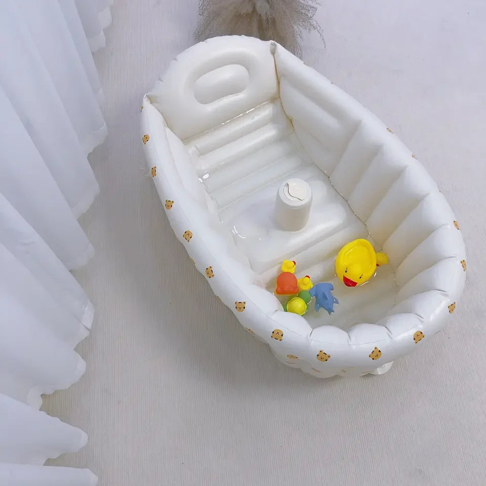 Baignoire gonflable portable – Piscine pour bébé antidérapante avec pompe à air