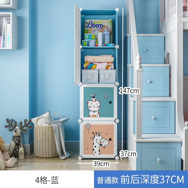 Armoire enfant en plastique – Étagères cubiques et rangement pour vêtements