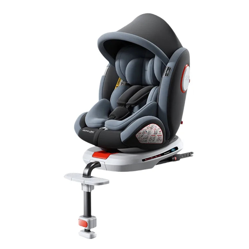 Siège auto bébé pivotant à 360° avec fixation ISOFIX et support