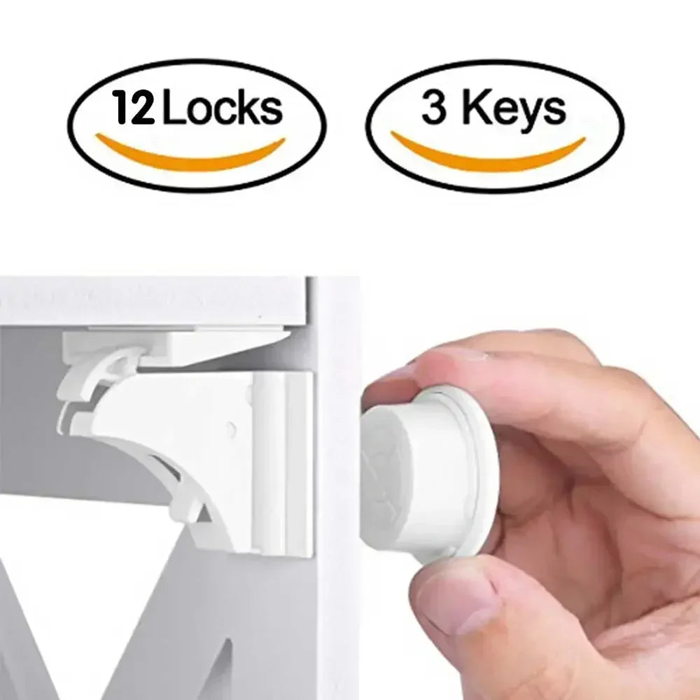 No-Screw Baby Safety Cabinet Locks for Kitchen