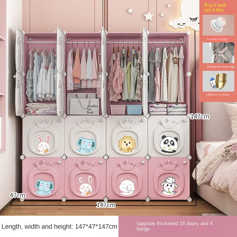 Armoire moderne pour enfants – Placard et rangement pliables en plastique