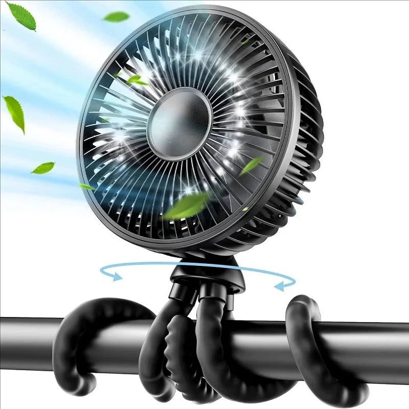Portable Rechargeable Baby Stroller USB Fan – Clip-On Mini Fan