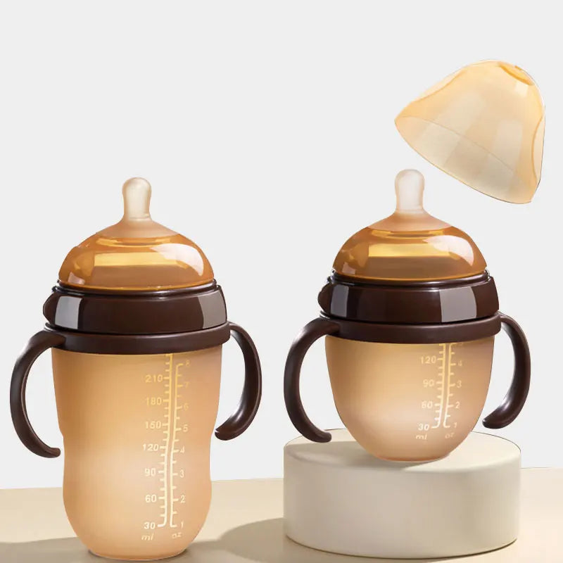 Silicone Nano Baby Bottle – 150/250ml, Handle, Anti-Choking, for 0–9 Months