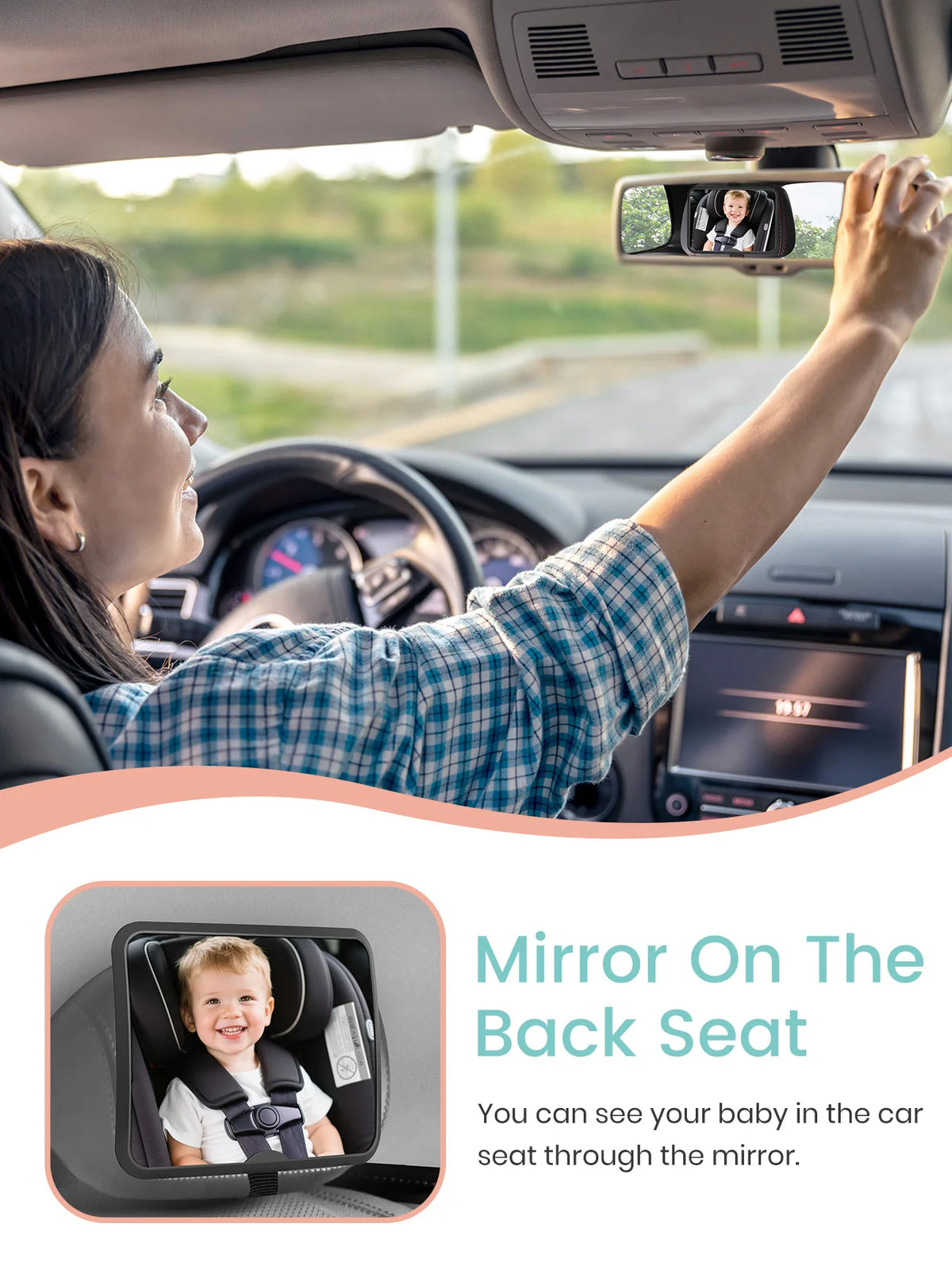 Car Safety Mirror for Babies | Wide-Angle Rear View