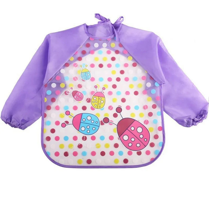 Bavoir-salopette imperméable à manches longues pour bébé