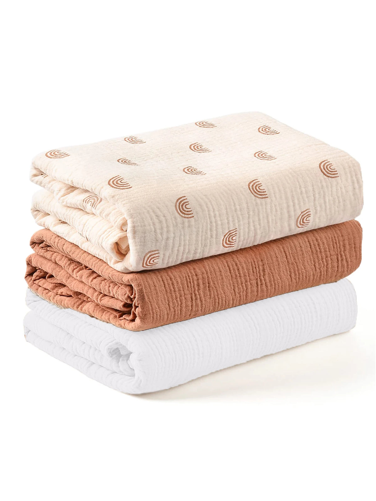 3PCS/set Soft Breathable Newborn Baby Receiving Blanket Muslin Swaddle Blankets