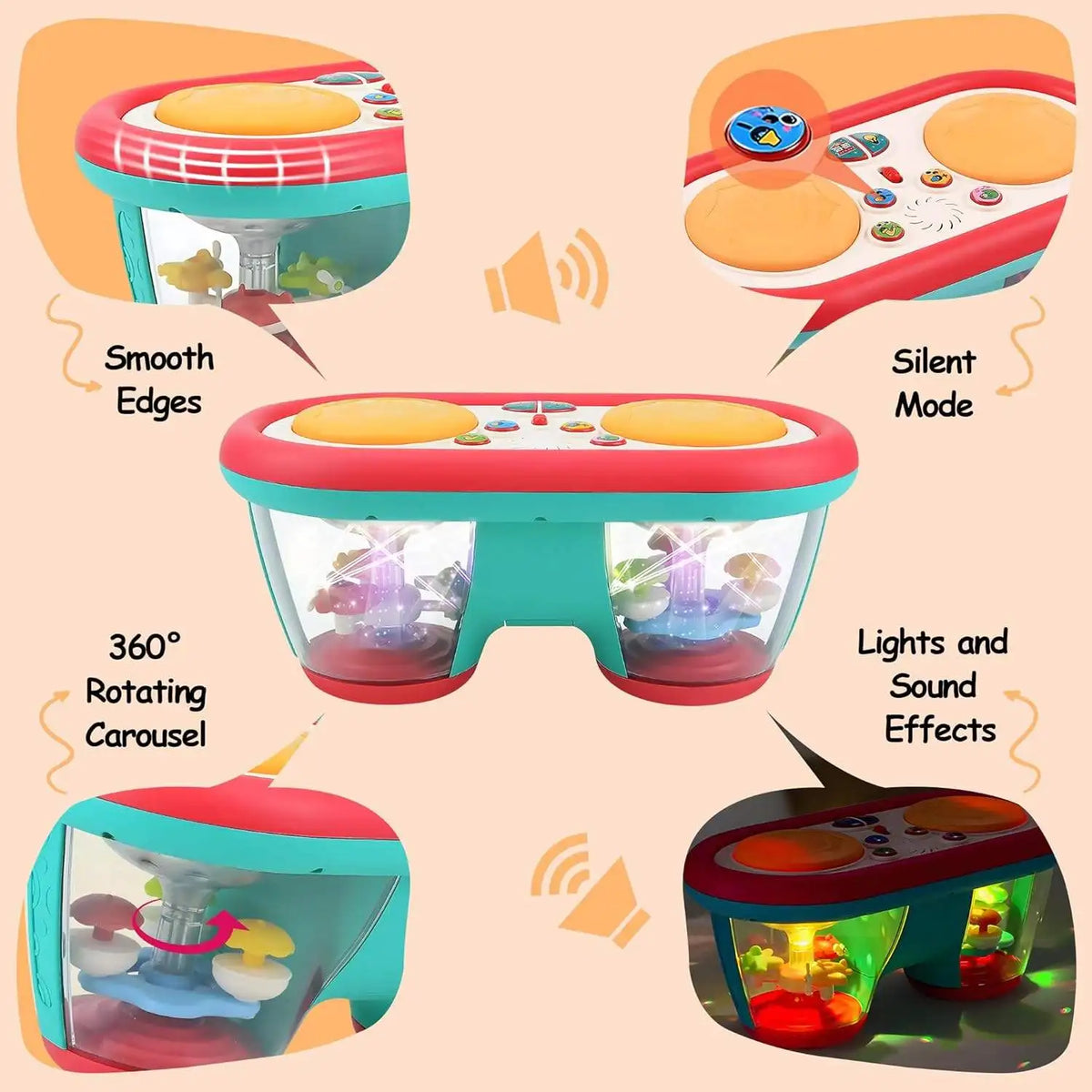 Multifunctional Music Drum – Lights & Sound Fun!