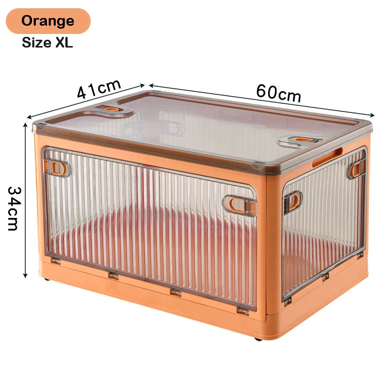 Boîte de rangement pliable BGRORIO – Modèle à roulettes et empilable