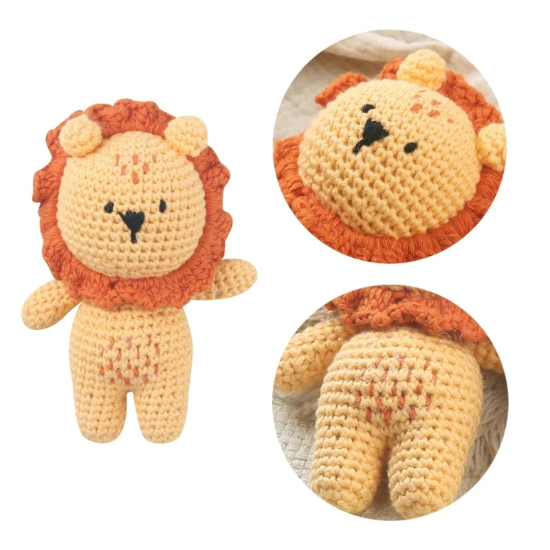 Peluche animal tricotée – Jouet doux pour dormir les bébés