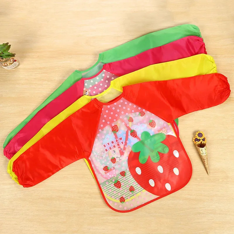 Bavoir-salopette imperméable à manches longues pour bébé