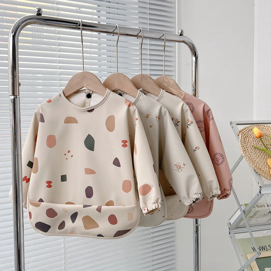 2025 Soft Waterproof Long-Sleeve Baby Art & Feeding Apron
