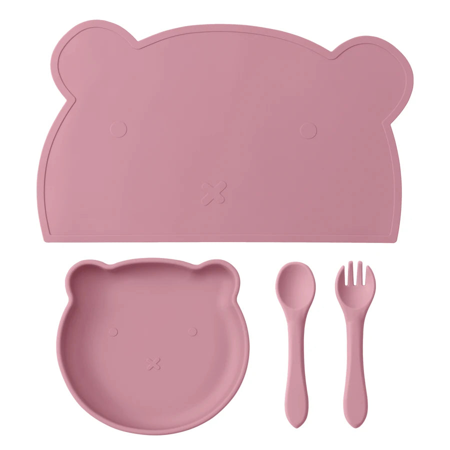 Baby Tableware Set – BPA-Free Silicone Plate, Utensils & Mat