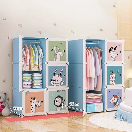 Plastic Kids Wardrobe – Cube Shelves & Clothes Organizer
