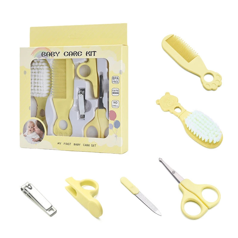 Trousse de soins pour bébé – Coupe-ongles, peigne, brosse, ciseaux, thermomètre