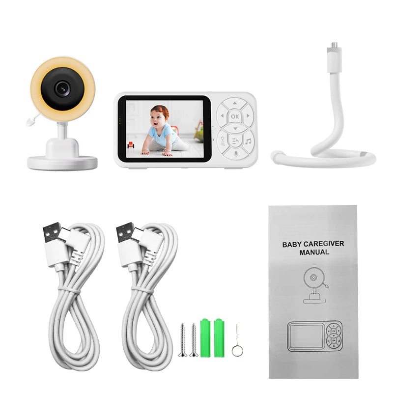 Babyphone DANMINI 3,5" RGB – Caméra interphone avec vision nocturne et voix