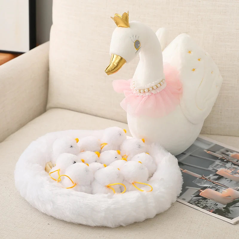 Swan Family Plush – Mom & Baby Snuggle!