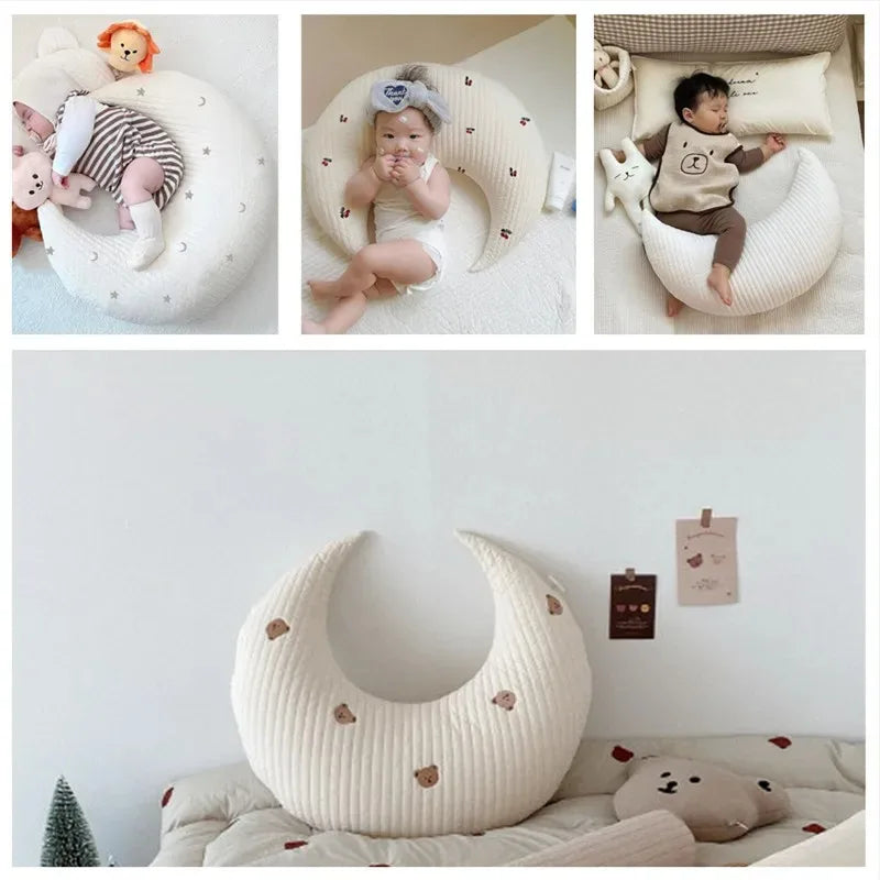 Crescent Baby Nursing Pillow – Soft Cotton Waist Support