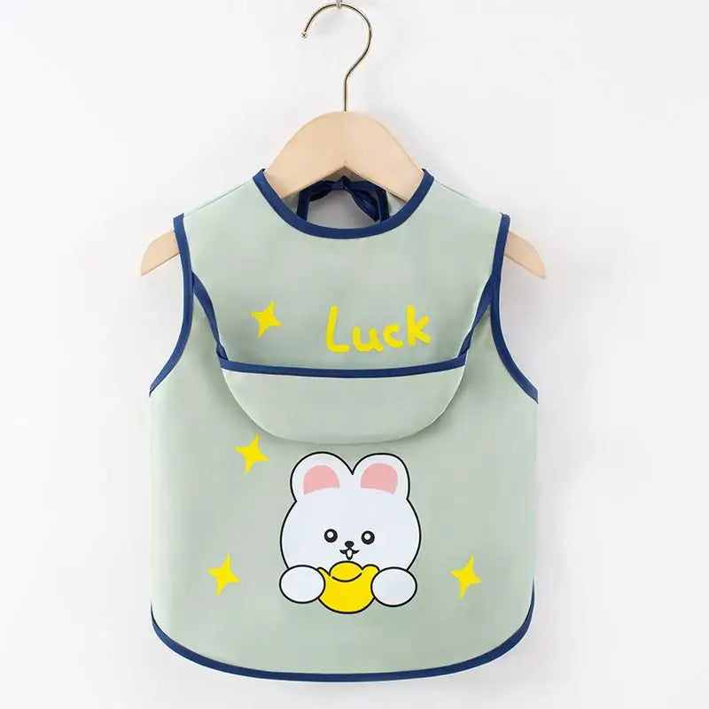 Bavoir-salopette imperméable à manches longues pour bébé