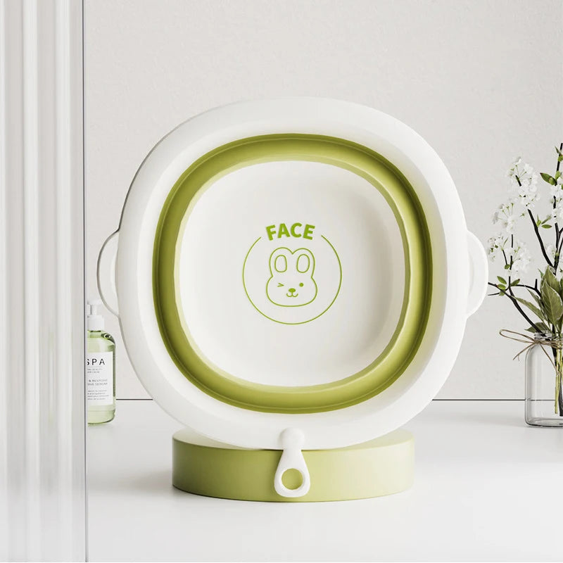 Bassine de toilette portable pour bébé – Bassine de bain et de pieds pliable en silicone
