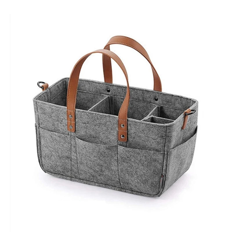 Panier à couches pliable en feutre – Organisateur pour bébé, idéal pour la voiture, la chambre et les voyages