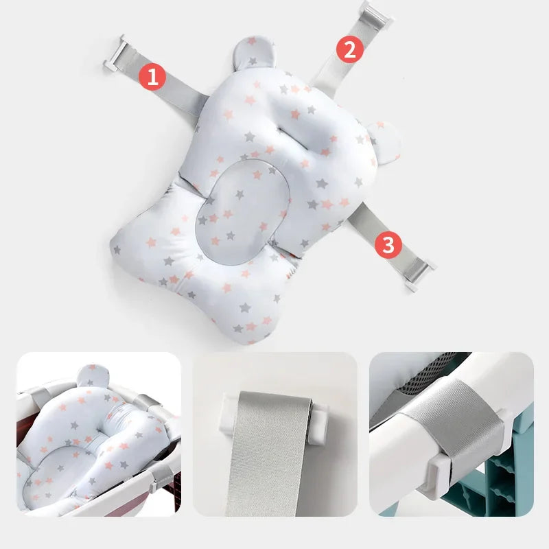 Foldable Baby Bath Seat Mat – Soft & Anti-Slip Cushion
