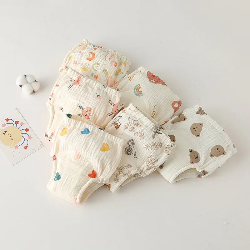 Culottes d'apprentissage pour bébé en gaze de coton doux