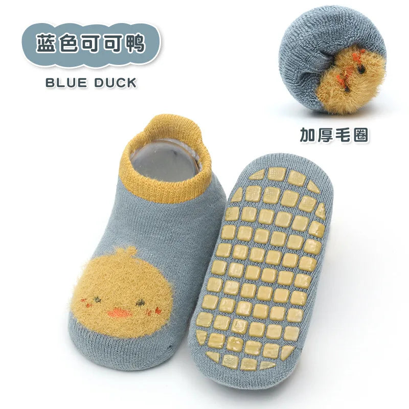 Chaussettes bébé antidérapantes mignonnes – Imprimé animal d'été
