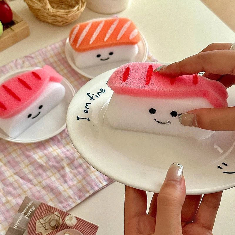 Toddler Bath Fun – 1/2PCS Cute Sushi Shower Sponge