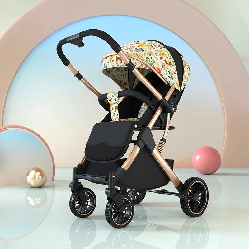 High Landscape Shock-Absorbing Baby Stroller – Foldable Travel Pram