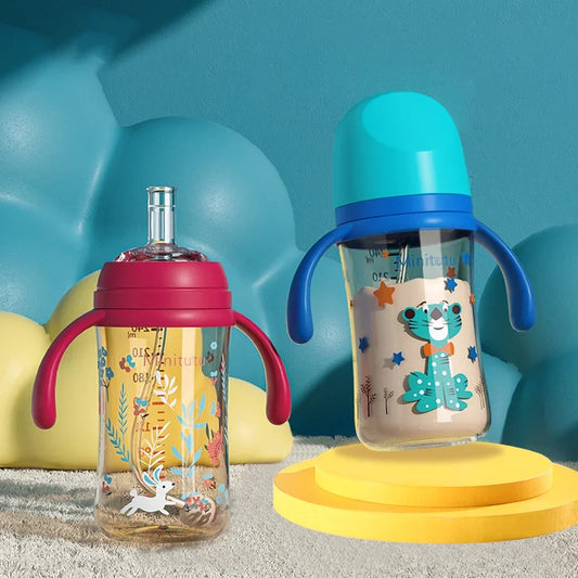 Kit d'alimentation pour nouveau-né (240 ml) – Biberon, tasse à bec et tétine, en PP et silicone sûrs