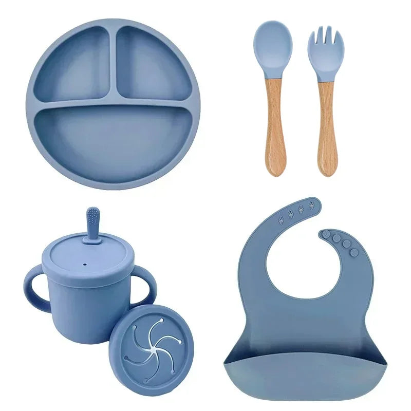 Kit d'alimentation pour bébé – Assiette à ventouse, tasse et couverts