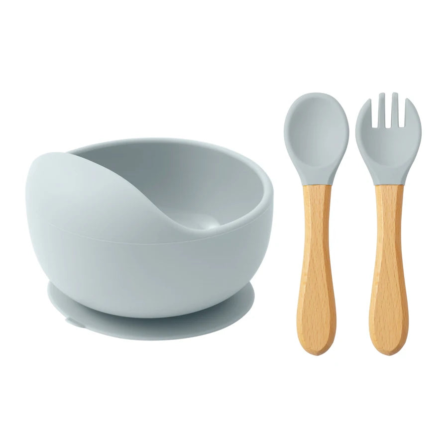 Baby Tableware Set – Suction Plate, Bowl & Training Utensils