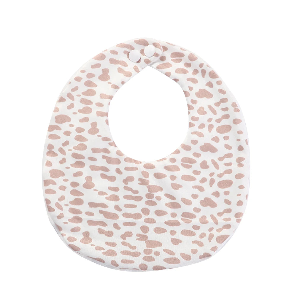 Flower Print Cotton Baby Bib – Adjustable Snap Bandana