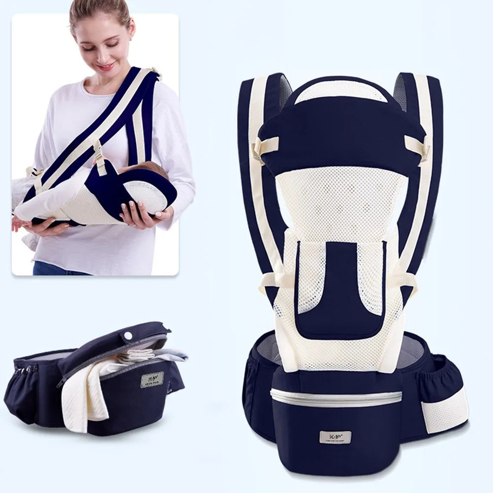 Ergonomic Front-Facing Baby Carrier with Hipseat – Travel Friendly