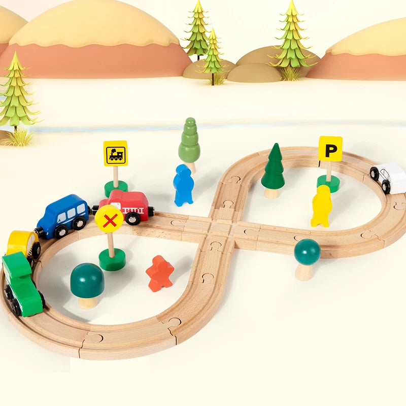 Wooden Train Set – Build, Play & Learn!