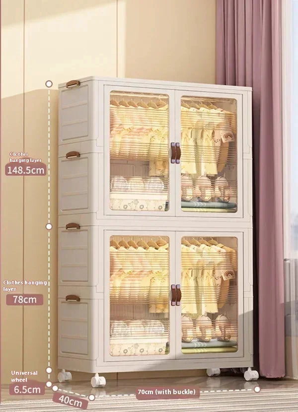 Organisateur de garde-robe pour bébé – Bacs à vêtements pliables et transparents