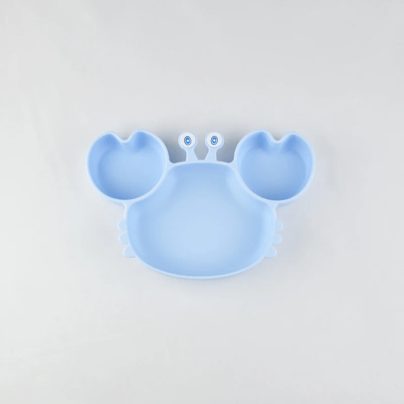 Toddler Suction Plate – BPA-Free Cartoon Crab Feeding Tray