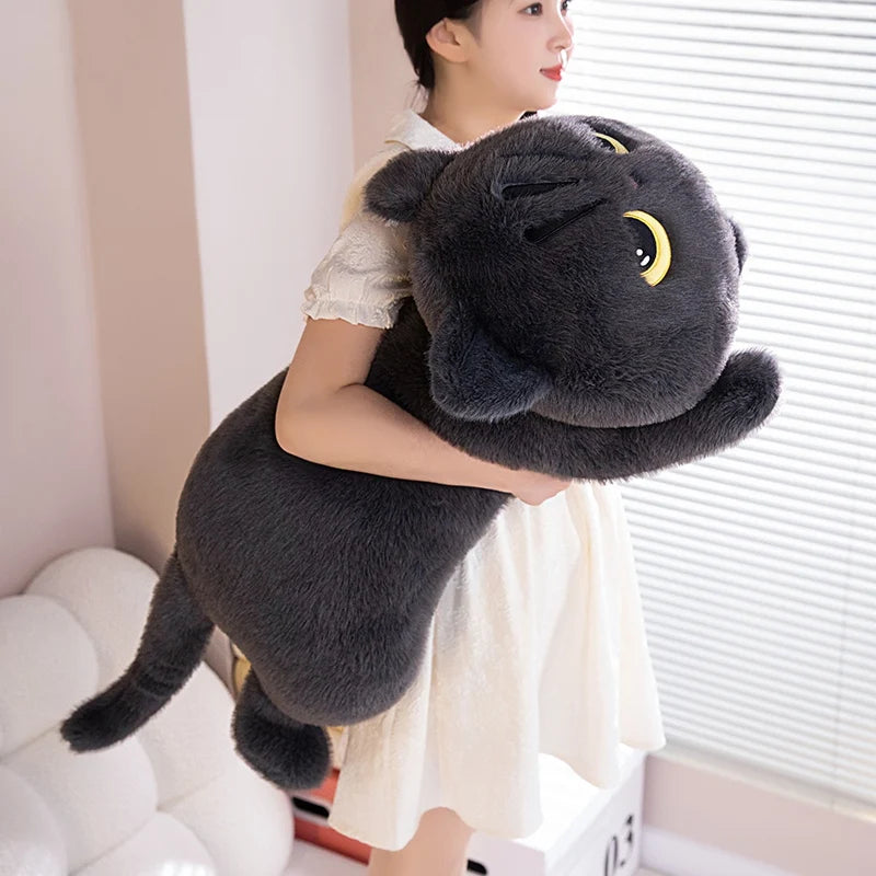 Black Cat Plush Toy – Cuddly Pillow for Kids