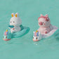 Jouet de bain pour tout-petits – Ensemble de jeu d'eau Lapin et Cochon Rameurs