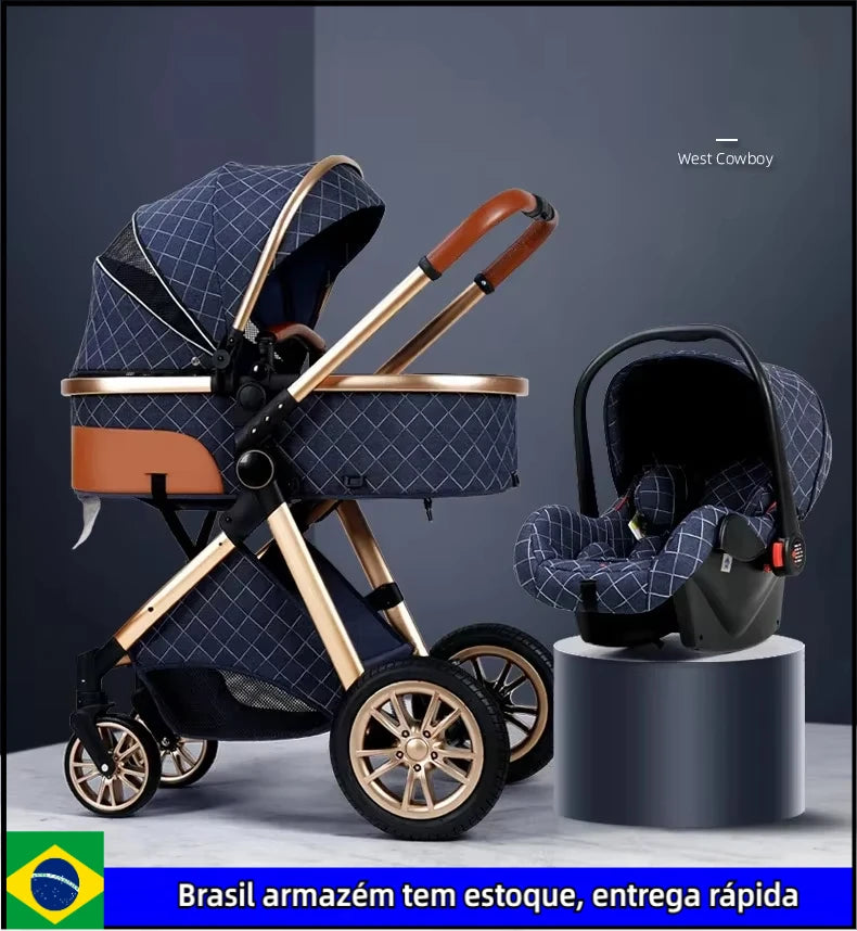 2025 High Landscape 3-in-1 Luxury Baby Stroller & Carriage – Infant Cradle