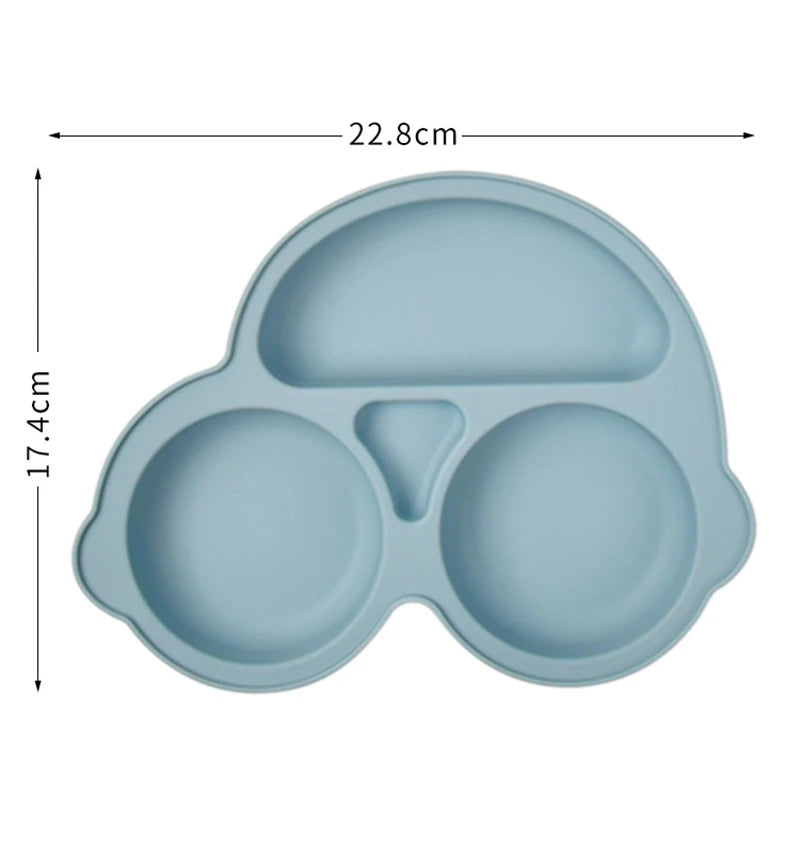 Assiette à ventouse en silicone pour bébé – Bol avec visage souriant