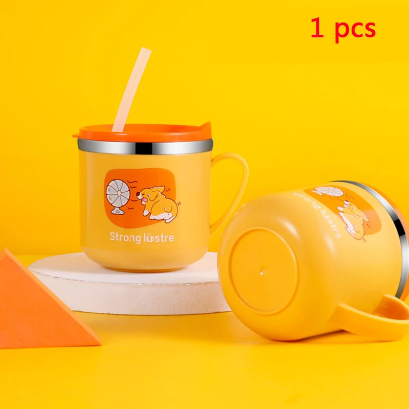 Gobelet à paille pour enfants | 250 ml, en acier inoxydable, antichoc et sans danger pour les tout-petits